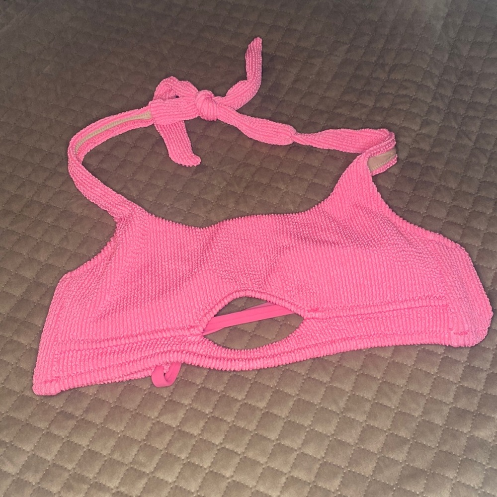 Shade & Shore Textured Halter Tie Swim‎ Top
